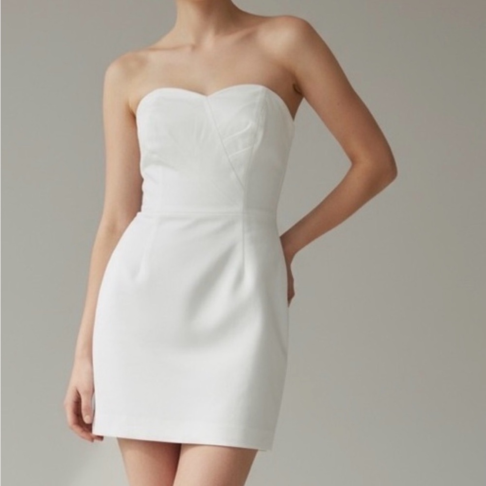 Lilly Pulitzer White Strapless Draped Dress
